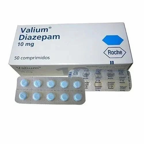 Doosje Diazepam 10 mg van Roche met striptabletten