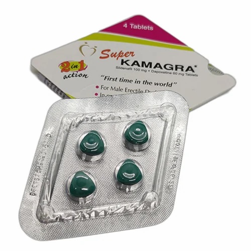 Liggende strip Super Kamagra met verpakking