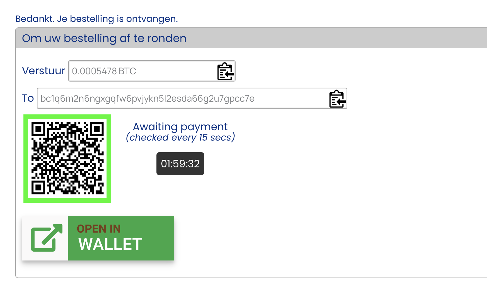 Copy and paste transaction information from medekopen.com into the Edge app.